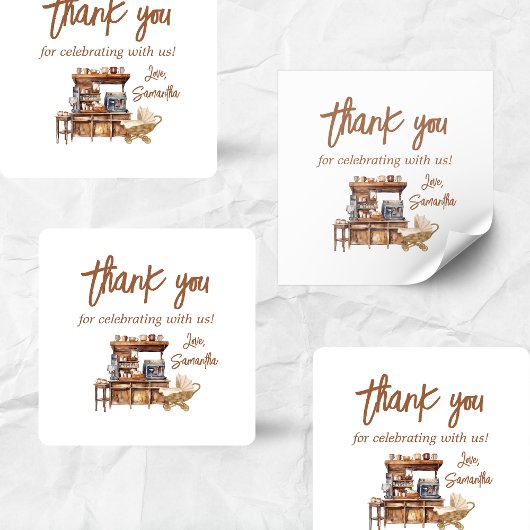 Baby Coffee Baby shower Vierkante Sticker