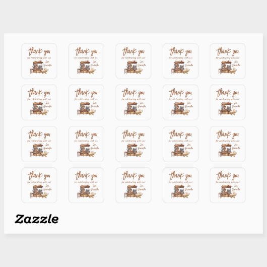 Baby Coffee Baby shower Vierkante Sticker (Vel)