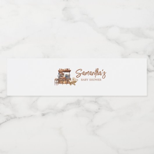 Baby Coffee Baby shower Waterfles Etiket (Enkel label)