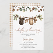 Baby Coffee Bean clothesline  Baby Shower  Kaart (Voorkant / Achterkant)