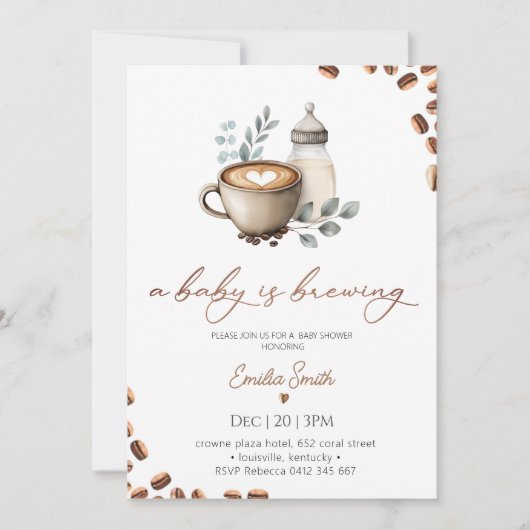 Baby Coffee Bean gender neutral Baby Shower Kaart (Voorkant)