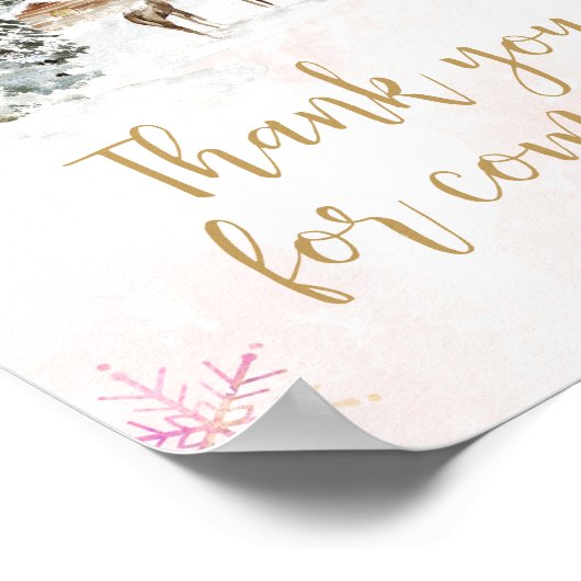 Baby Cold Buiten Meisje Winter Bedankt voor het ko Poster (Hoek)