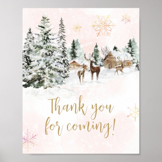 Baby Cold Buiten Meisje Winter Bedankt voor het ko Poster (Voorkant)