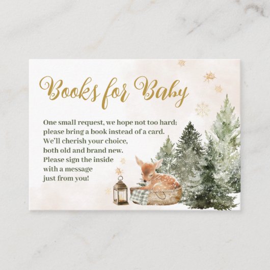 Baby Cold Outside Rustic Deer Winter Baby Shower E Informatiekaartje (Voorkant)