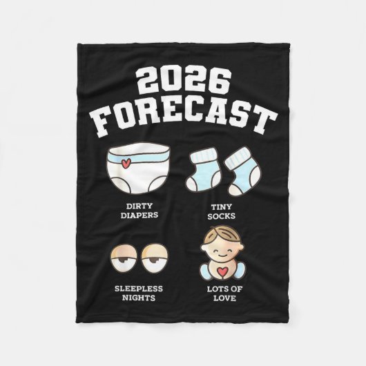 Baby Coming Soon 2026 Forecast Baby Shower Funny N Fleece Deken (Voorkant)