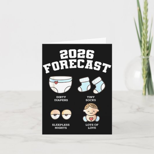 Baby Coming Soon 2026 Forecast Baby Shower Funny N Kaart (Voorkant)