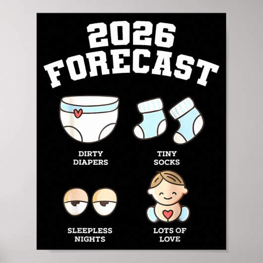 Baby Coming Soon 2026 Forecast Baby Shower Funny N Poster (Voorkant)