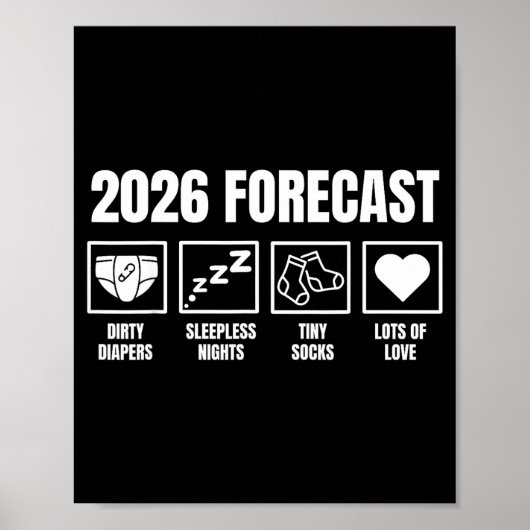 Baby Coming Soon 2026 Pregnancy Announcement Forec Poster (Voorkant)