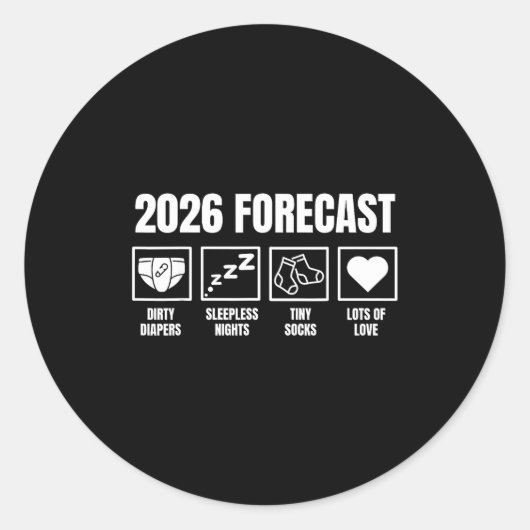 Baby Coming Soon 2026 Pregnancy Announcement Forec Ronde Sticker (Voorkant)
