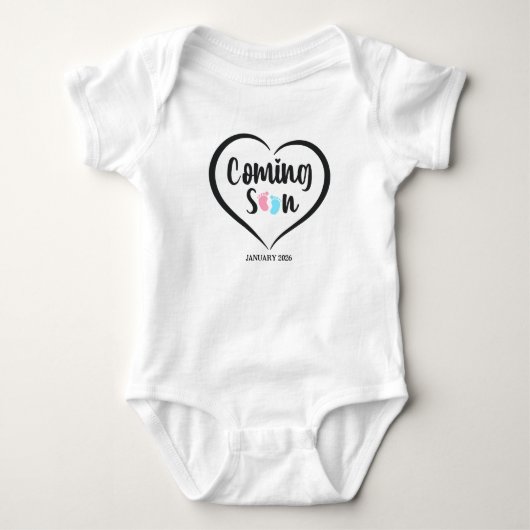 Baby Coming Soon Script Twins pregnancy  Romper (Voorkant)