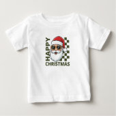 Baby Cool Happy Christmas Checkered T-Shirt (Voorkant)