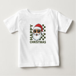 Baby Cool Happy Christmas Checkered T-Shirt