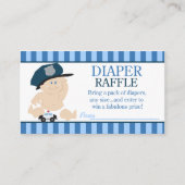 Baby Cop Police Officer Baby shower Diaper Raffle Informatiekaartje (Voorkant)