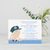 Baby Cop Police Officer Baby shower Uitnodiging (Staand voorkant)