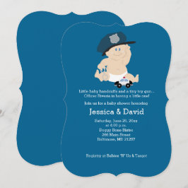 Baby Cop Police Officer Baby shower Uitnodiging