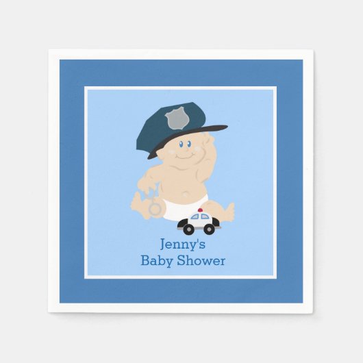 Baby Cop Police Officer Custom Napkin Servetten (Voorkant)