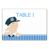 Baby Cop Police Officer Custom Table Kaart (Achterkant)