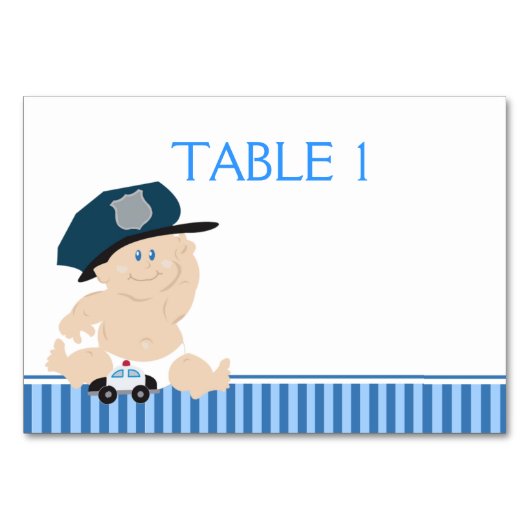Baby Cop Police Officer Custom Table Kaart (Achterkant)