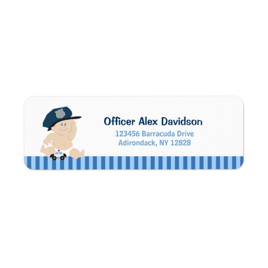 Baby Cop Police Officer Return Labels (Voorkant)