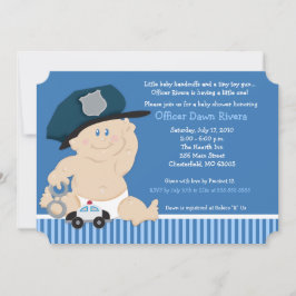 Baby Cop Police Officer Ticket Baby shower nodigt  Kaart