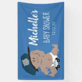 Baby Cop Politieagent Baby shower - Etnisch Spandoek (Verticaal)