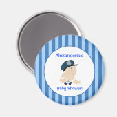 Baby Cop Politieagent Ronde Custom Favor Magnet (Voorkant / Achterkant)
