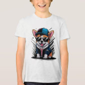 Baby Corgi Tri-Blend Shirt (Voorkant)