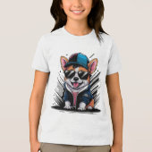 Baby Corgi Tri-Blend Shirt (Voorkant)