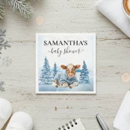 Baby Cow Calf Christmas Winter Farm Servet