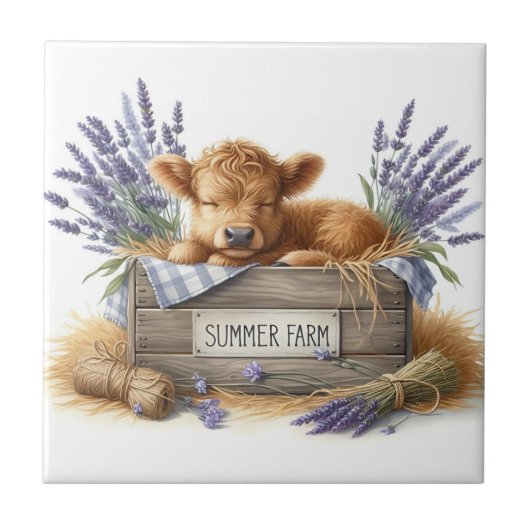 Baby Cow Ceramic Tile Tegeltje (Voorkant)