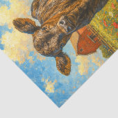 Baby Cow in Pasture Farmhouse Decoupage Paper  Tissuepapier (Detail)