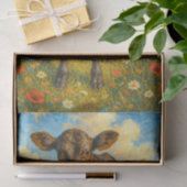 Baby Cow in Pasture Farmhouse Decoupage Paper  Tissuepapier (Geschenk)