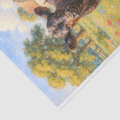 Baby Cow in Pasture Farmhouse Decoupage Paper  Tissuepapier (Detail)