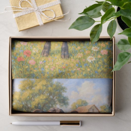 Baby Cow in Pasture Farmhouse Decoupage Paper  Tissuepapier (Geschenk)