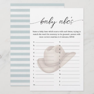Baby Cowboy ABC Shower Spel met Blauwe