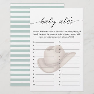 Baby Cowboy ABC Shower Spel met Groen