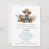 Baby Cowboy Baby shower Invitation Kaart (Voorkant)