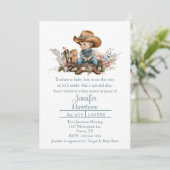 Baby Cowboy Baby shower Invitation Kaart (Staand voorkant)