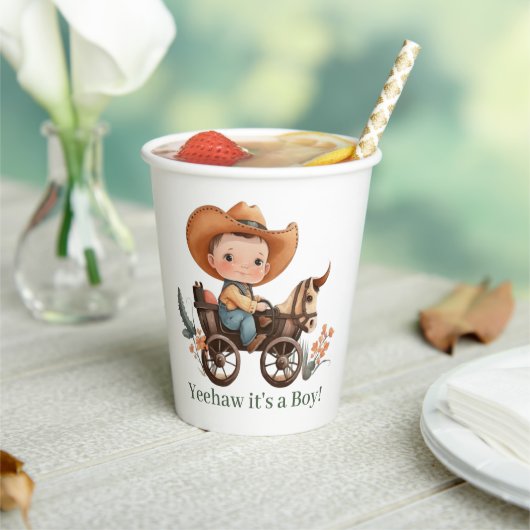 Baby Cowboy Baby shower Papieren Bekers (Insitu)