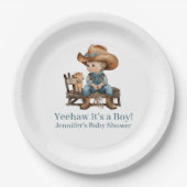 Baby Cowboy Baby shower Papieren Bordje (Voorkant)