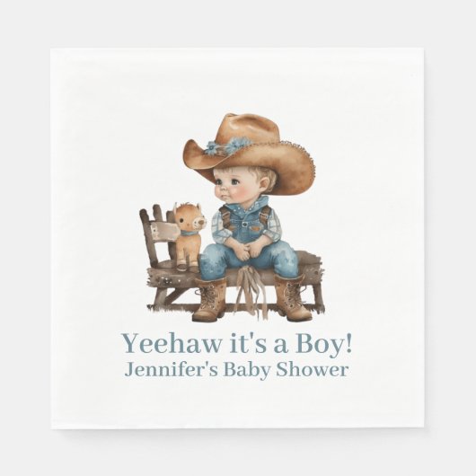 Baby Cowboy Baby shower Servet (Voorkant)