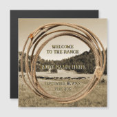 Baby Cowboy/Cowgirl Announcement Magnetic Card (Voorkant / Achterkant)