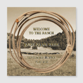 Baby Cowboy/Cowgirl Announcement Magnetic Card