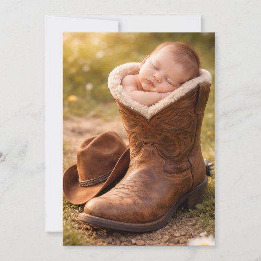 Baby Cowboy Digitale Download Douche Uitnodiging (Voorkant)
