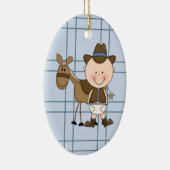 Baby Cowboy Horse Collectie Keramisch Ornament (Rechts)