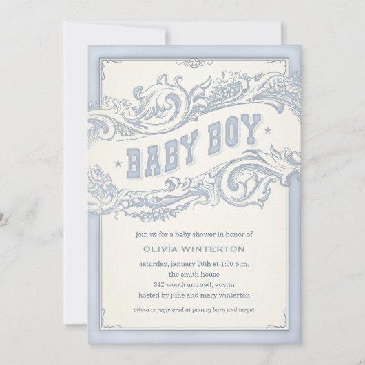 Baby Cowboy Shower-uitnodigingen Kaart (Voorkant)
