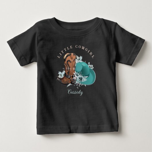Baby Cowgirl cowboy laarzen pet turquoise bruine n (Voorkant)
