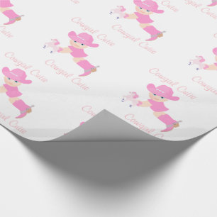 Baby Cowgirl met roze Pet en Boots Cowgirl Cutie Cadeaupapier