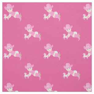 Baby Cowgirl met roze Pet en cowboy Boots fabric Stof