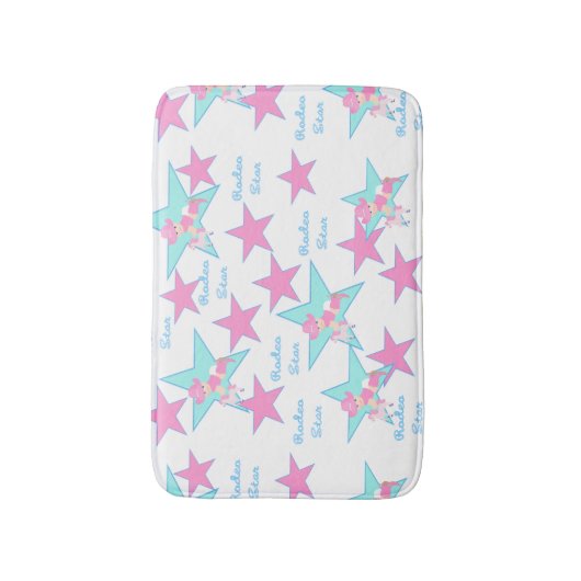 Baby Cowgirl roze Pet en Speelgoed paardenrodeo ba Badmat (Voorkant Verticaal)